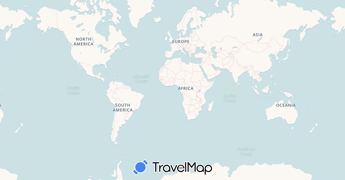 TravelMap itinerary: driving, asphalt, kaputte strasse, sand, schotter, fähre in Austria, Germany, Western Sahara, Spain, Italy, Morocco, Mauritania, Senegal (Africa, Europe)